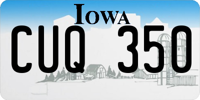 IA license plate CUQ350