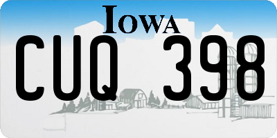 IA license plate CUQ398