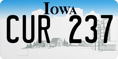 IA license plate CUR237