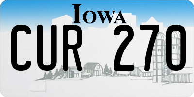 IA license plate CUR270
