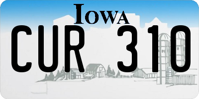 IA license plate CUR310