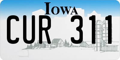 IA license plate CUR311