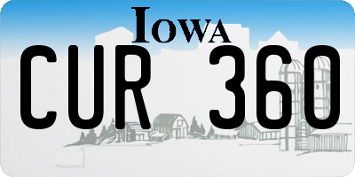 IA license plate CUR360