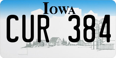 IA license plate CUR384