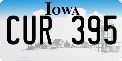 IA license plate CUR395
