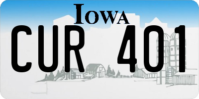 IA license plate CUR401