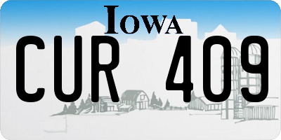 IA license plate CUR409