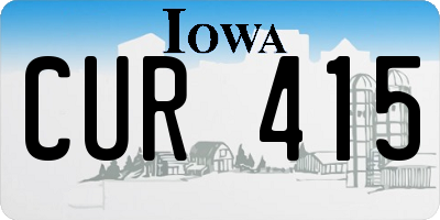 IA license plate CUR415
