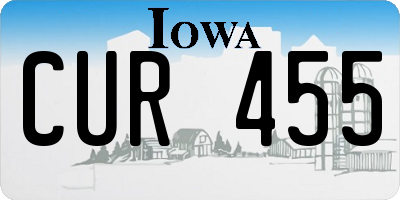 IA license plate CUR455