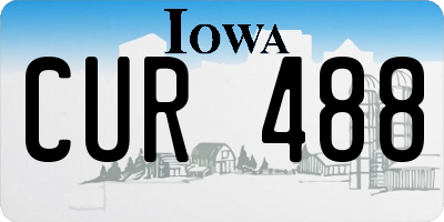 IA license plate CUR488