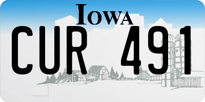 IA license plate CUR491