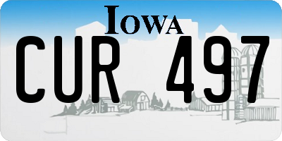 IA license plate CUR497