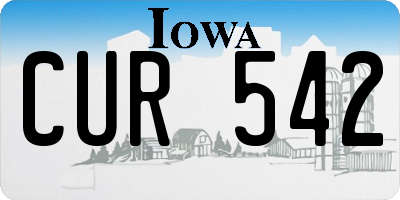 IA license plate CUR542