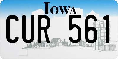 IA license plate CUR561