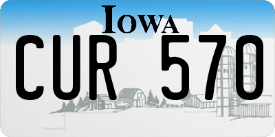 IA license plate CUR570