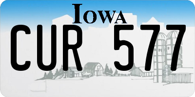 IA license plate CUR577