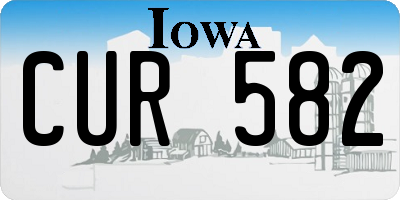 IA license plate CUR582
