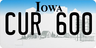 IA license plate CUR600