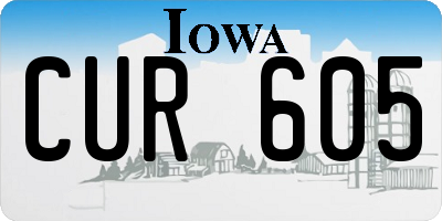 IA license plate CUR605