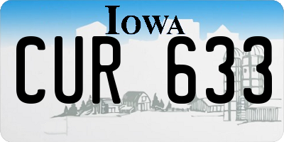 IA license plate CUR633