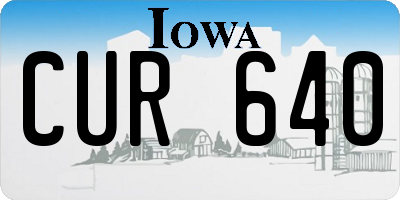 IA license plate CUR640