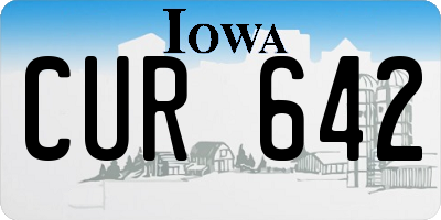 IA license plate CUR642