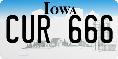 IA license plate CUR666