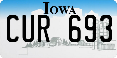 IA license plate CUR693