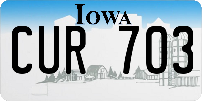 IA license plate CUR703