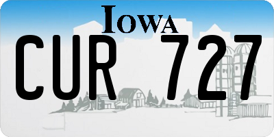 IA license plate CUR727