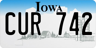 IA license plate CUR742