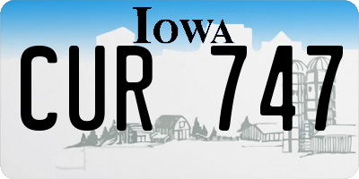 IA license plate CUR747