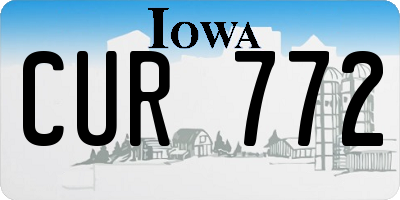 IA license plate CUR772