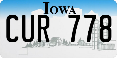 IA license plate CUR778