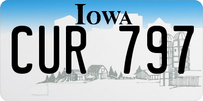 IA license plate CUR797