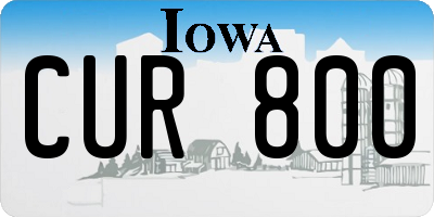 IA license plate CUR800