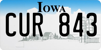 IA license plate CUR843