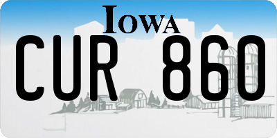 IA license plate CUR860