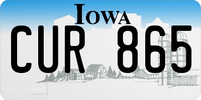 IA license plate CUR865