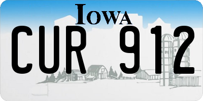 IA license plate CUR912