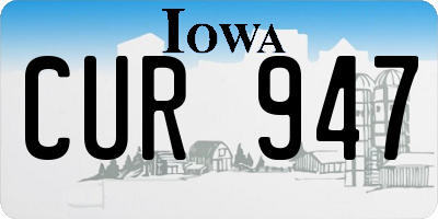 IA license plate CUR947