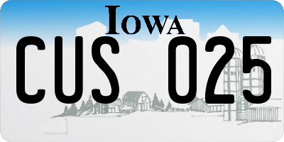 IA license plate CUS025