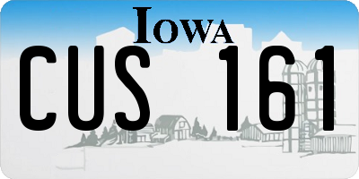 IA license plate CUS161