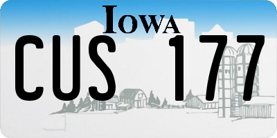 IA license plate CUS177