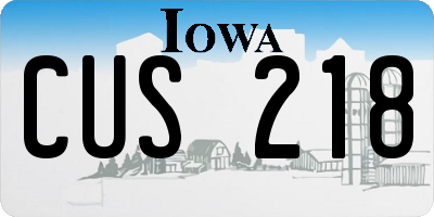 IA license plate CUS218