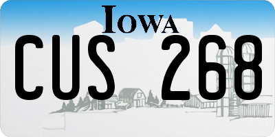 IA license plate CUS268