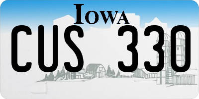 IA license plate CUS330