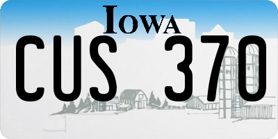 IA license plate CUS370