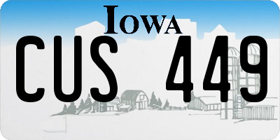 IA license plate CUS449