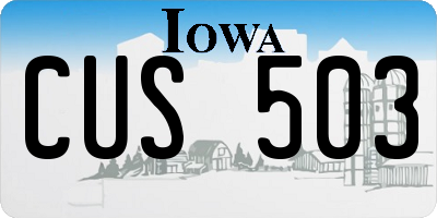 IA license plate CUS503